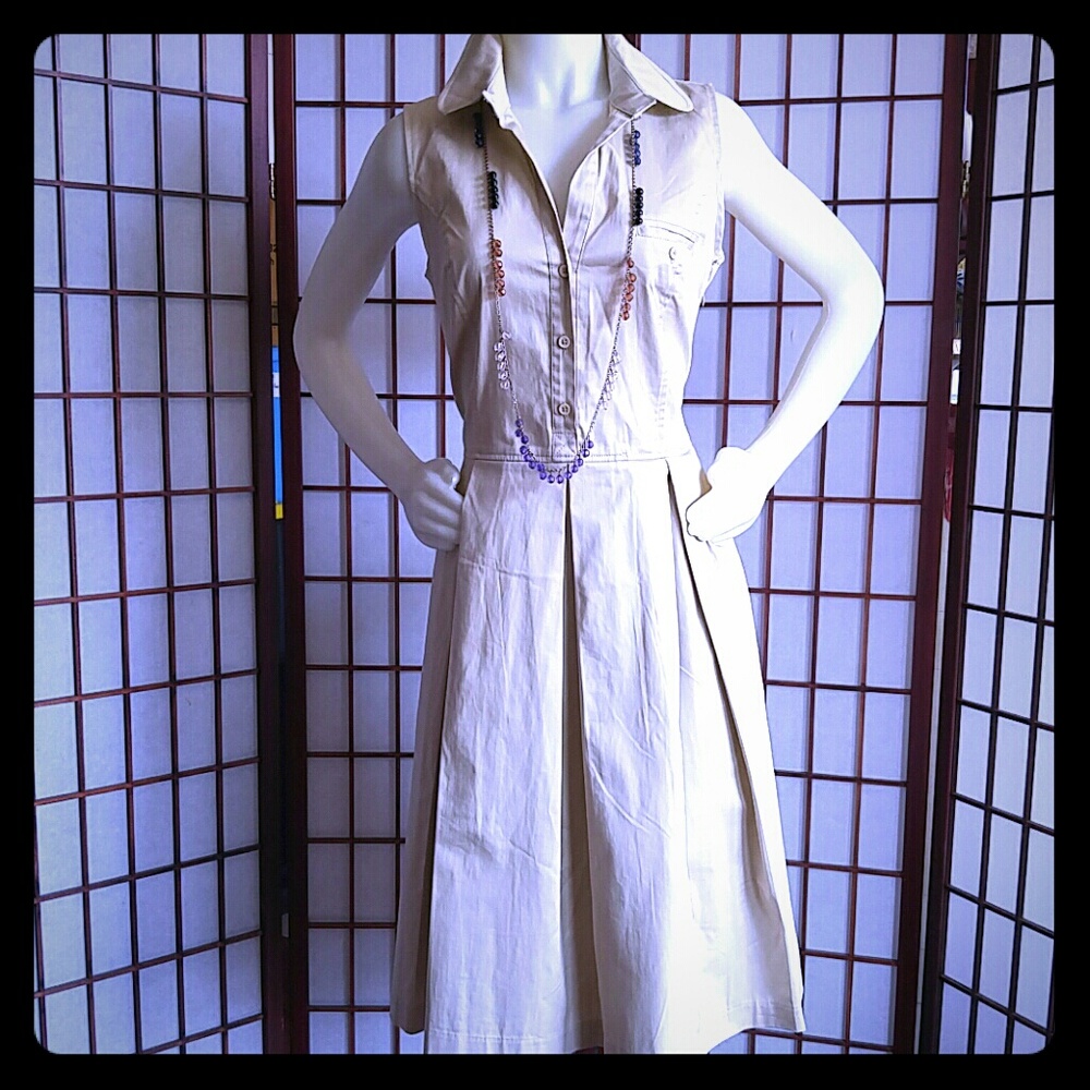 Willi Smith Tan Sleeveless Dress